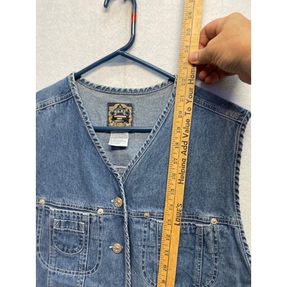 Vintage HGNY International Blues Denim Vest Size Medium - Picture 8 of 11